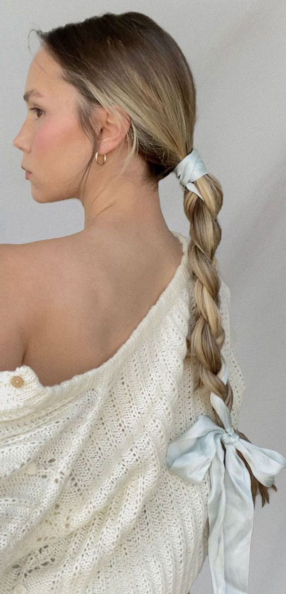 42 Cute and Easy Summer Hairstyles for 2022 : Scarf Braid