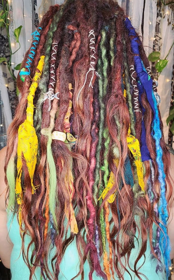 40 Cute Festival Hair Ideas To Rock : Colourful Dread Locks
