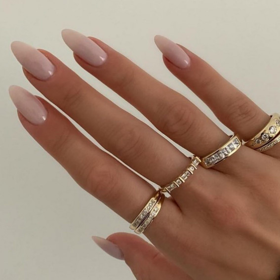 33 Hailey Bieber Glazed Donut Nails : Pink Pearl Long Nails