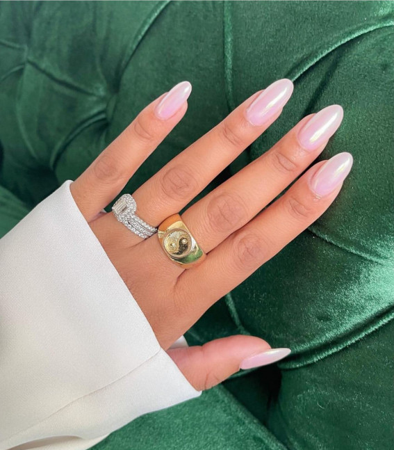 33 Hailey Bieber Glazed Donut Nails : Subtle Pink Glazed Donut Nails