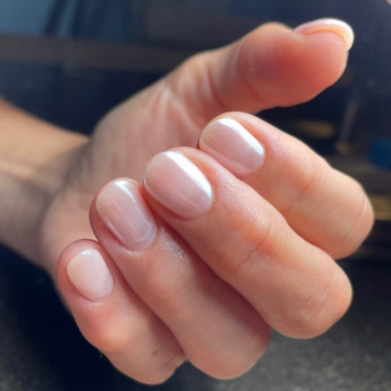 33 Hailey Bieber Glazed Donut Nails : Short Nails