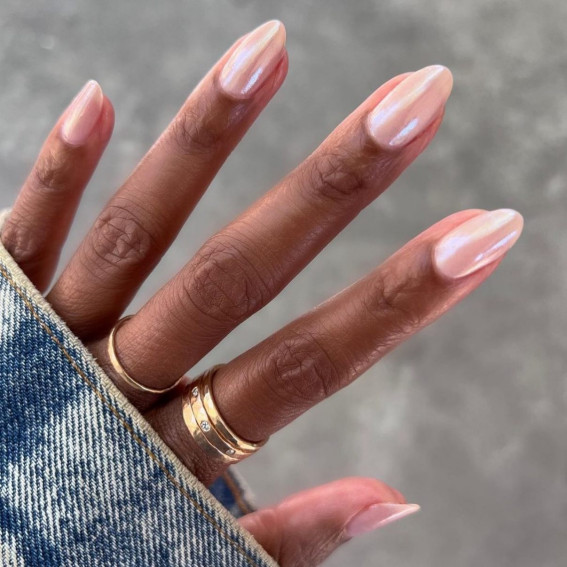 45 Glazed Donut Nails To Try Yourself : Pearl Hailey Bieber Nails