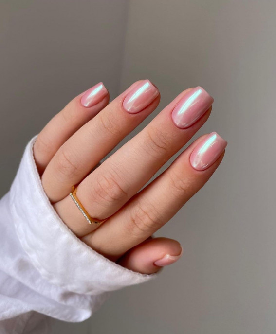45 Glazed Donut Nails To Try Yourself : Square Short Nails