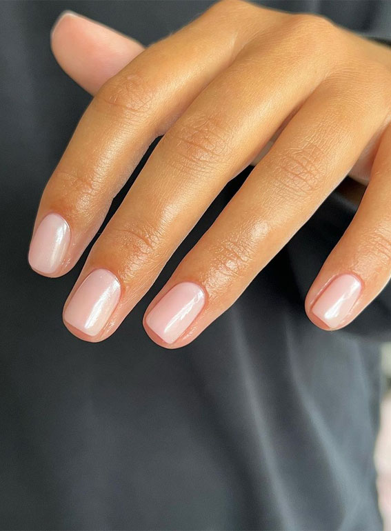 40 Glazed Donut Nails Summer Nail Trend 2022 : Natural Glow Look