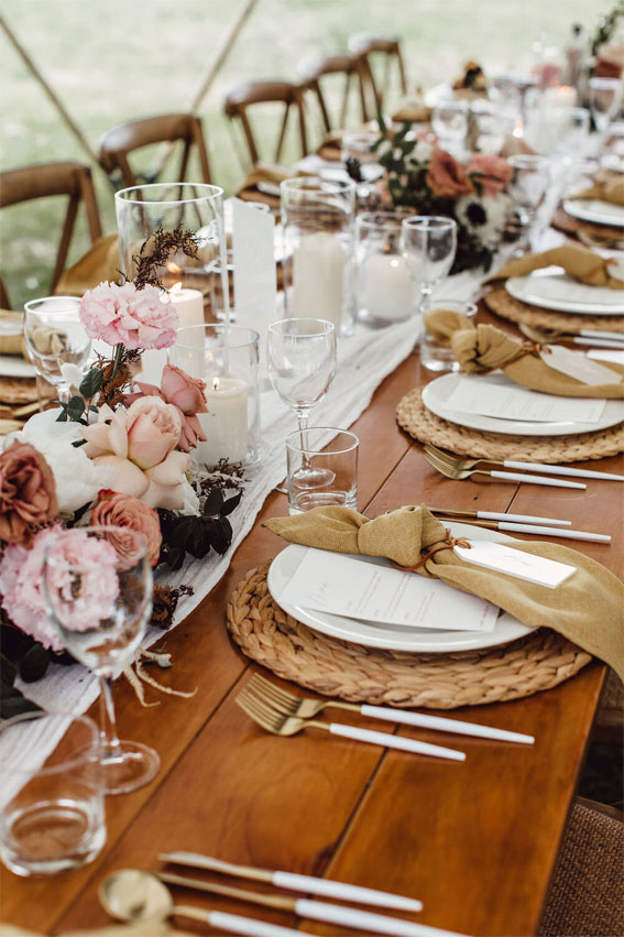 white and terracotta wedding, neutral wedding , boho wedding tablescape, tablescape wedding