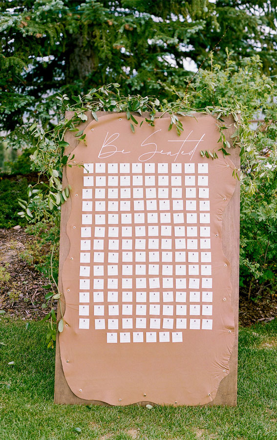 escort card display, outdoor escort card display, boho wedding ideas