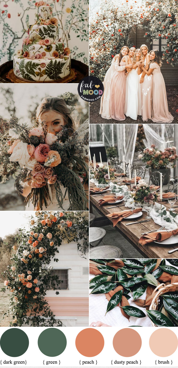 5 Beautiful Neutral Wedding Color Schemes For Autumn : Neutral, Green and Peach