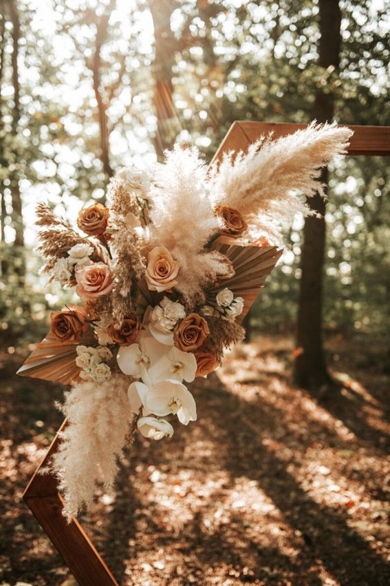 boho wedding arch, terracotta wedding decor, neutral wedding arch