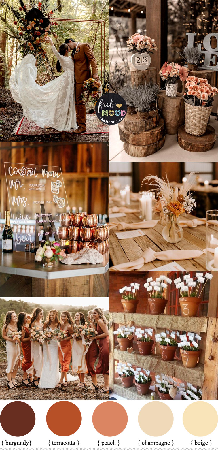 neutral wedding color palette, champagne and terracotta wedding, earthy wedding, neutral wedding, wedding ideas, autumn wedding, neutral wedding color scheme