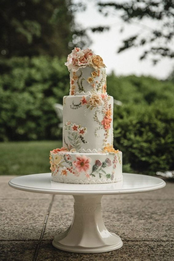 wedding cake, buttercream sage wedding cake
