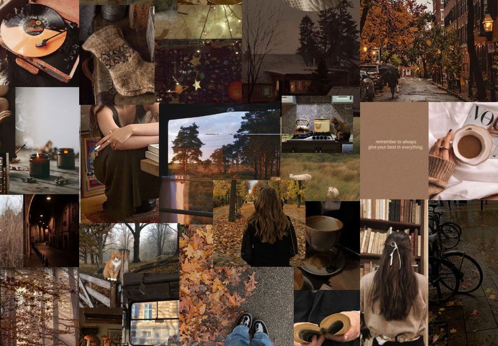 10 Autumn Collage Wallpaper Ideas for PC & Laptop : Fall Brown Mood
