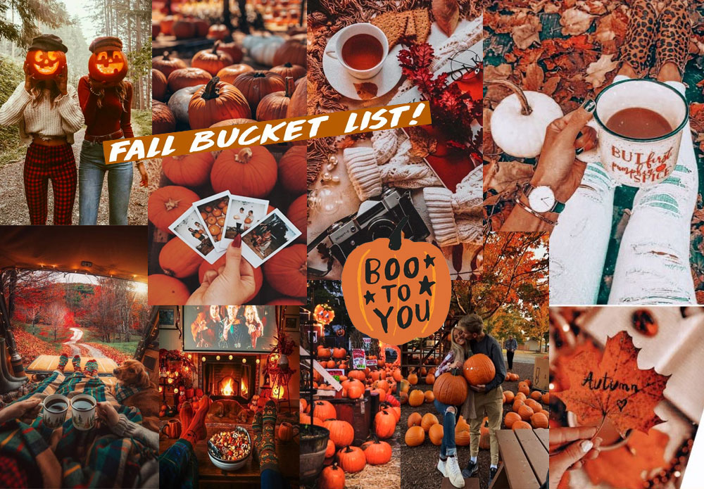 10 Autumn Collage Wallpaper Ideas for PC & Laptop : Fall Bucket List 1 -  Fab Mood | Wedding Colours, Wedding Themes, Wedding colour palettes