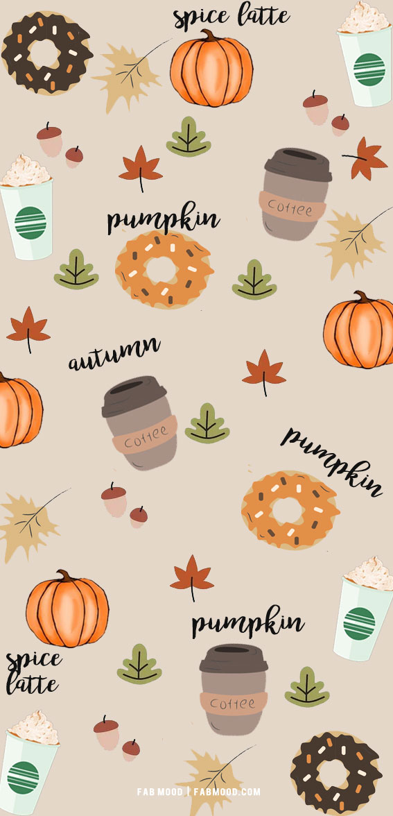 20 Cute Autumn Wallpaper Ideas : Pumpkin Latte