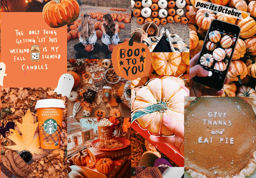 Autumn collagewallpaper by paperthownss  Iphone wallpaper fall Fall  wallpaper Halloween wallpaper iphone