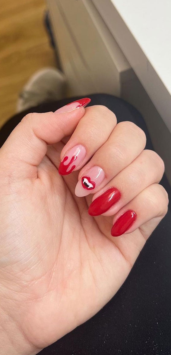 50 Best Halloween Nails 2022 : Vampire Red Nails