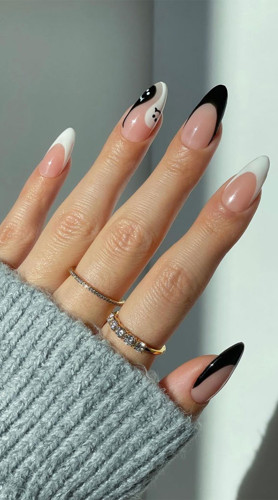 50 Best Halloween Nails 2022 : Ghosties Negative Space + French Nails