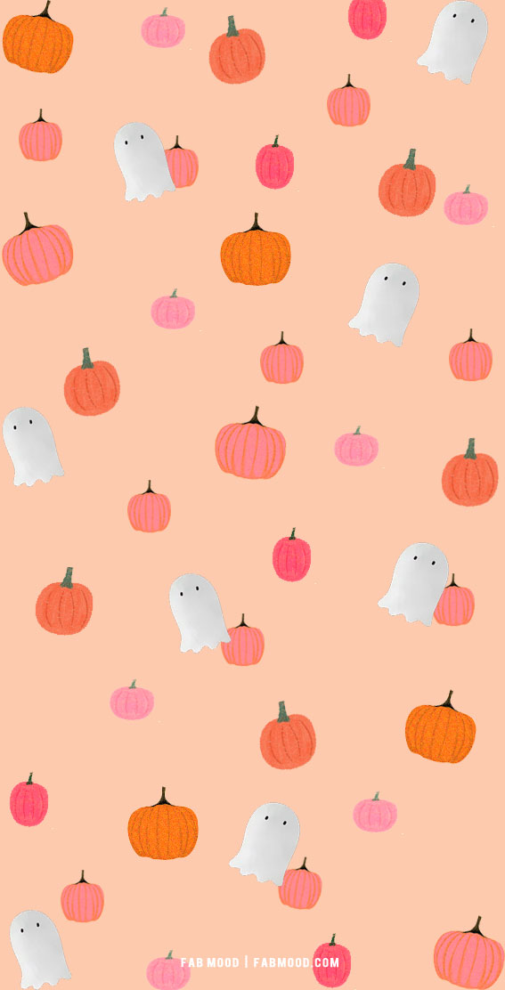 Fall Wallpaper Ideas : Ghost + Pumpkin