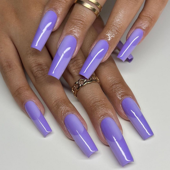 35 Best Optical Illusion Nails : Soft Purple French Nails