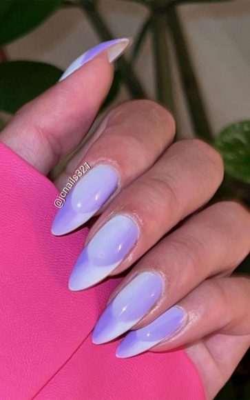 35 Best Optical Illusion Nails : Lilac Optical Almond Nails 1 - Fab ...