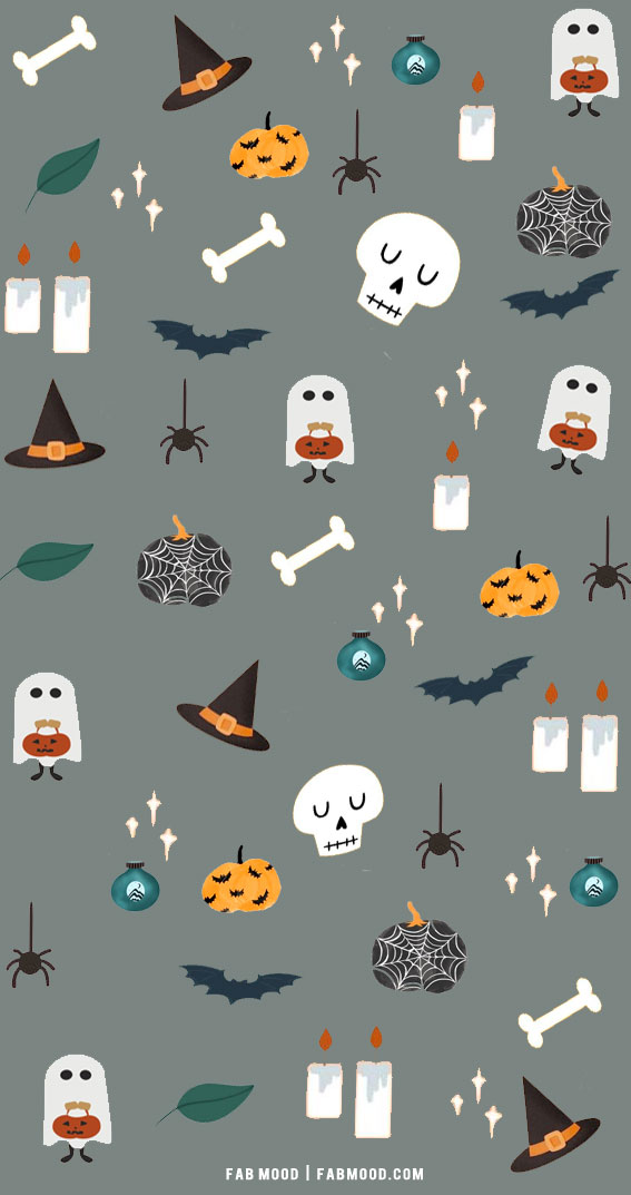 12 Cute Halloween Wallpaper Ideas : Dark Grey Background