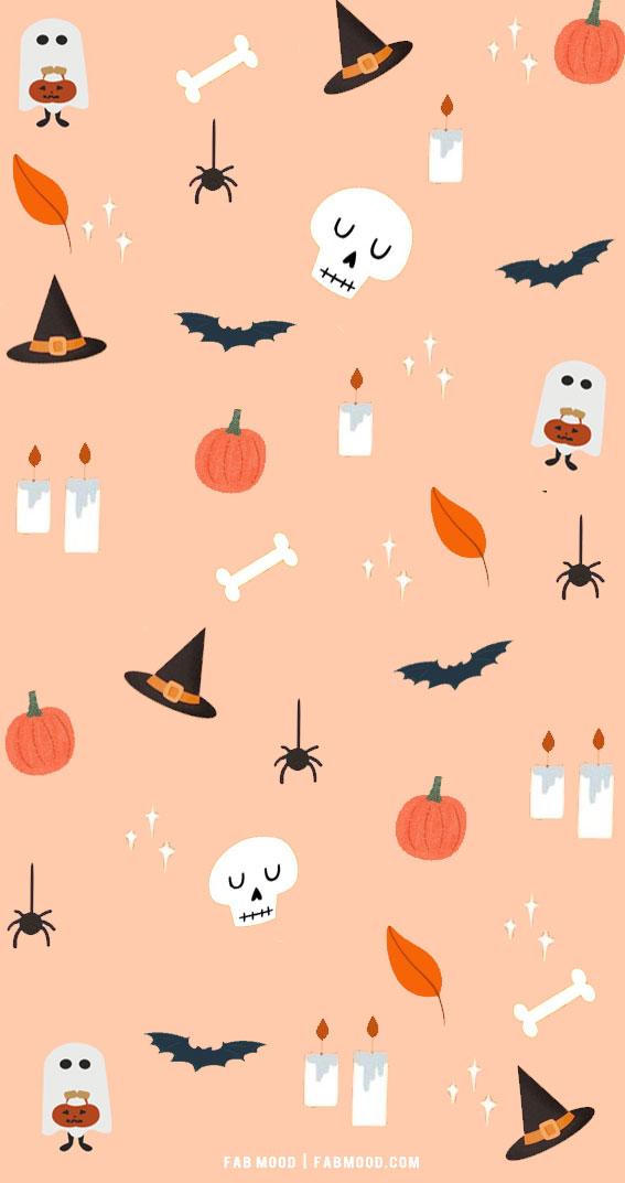 12 Cute Halloween Wallpaper Ideas : Spooky Peach Background