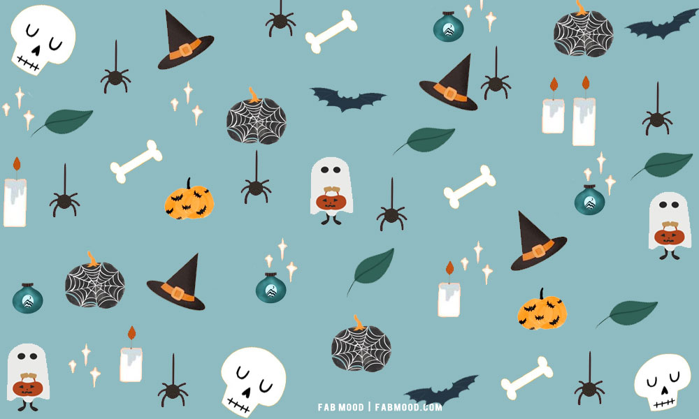 12 Cute Halloween Wallpaper Ideas : Spooky Blue Background