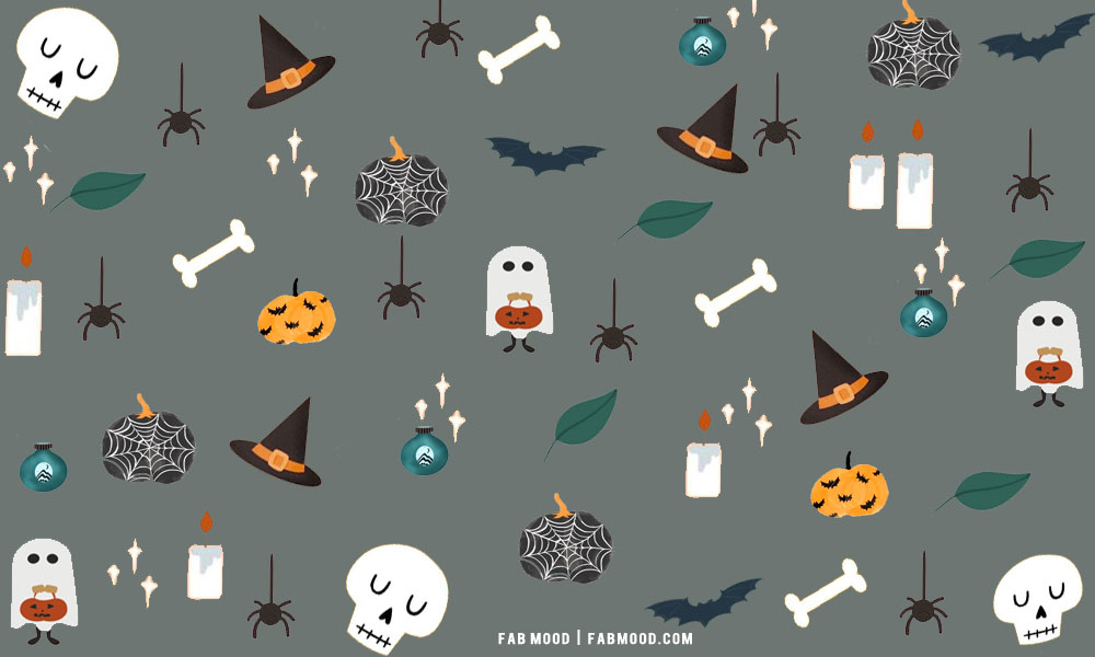 12 Cute Halloween Wallpaper Ideas : Spooky Grey Background for Laptop/PC