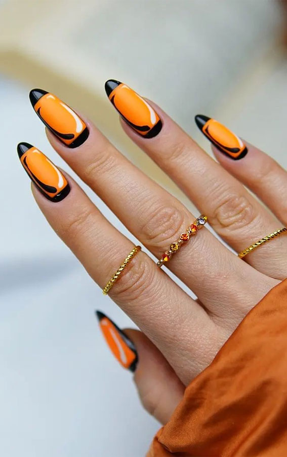 25 Fabulous Pop Art Nail Ideas You Should Try : Soft Orange Pop Art Nails