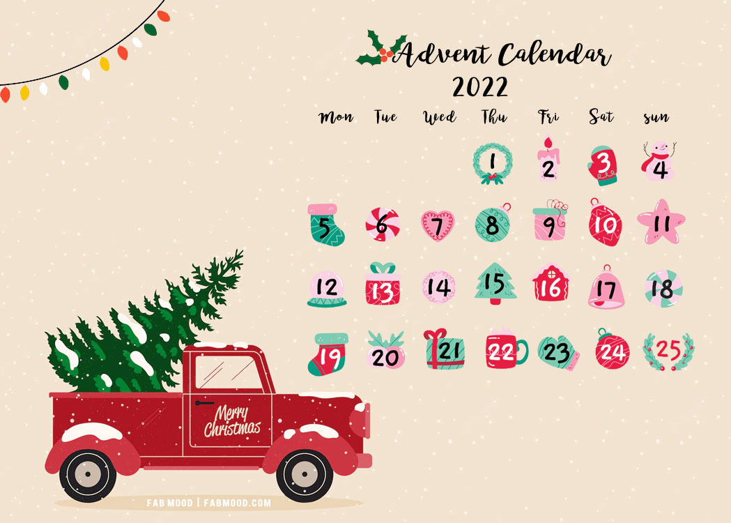 10+ Christmas Calendar Wallpapers : Neutral Advent Calendar For PC & Tablet