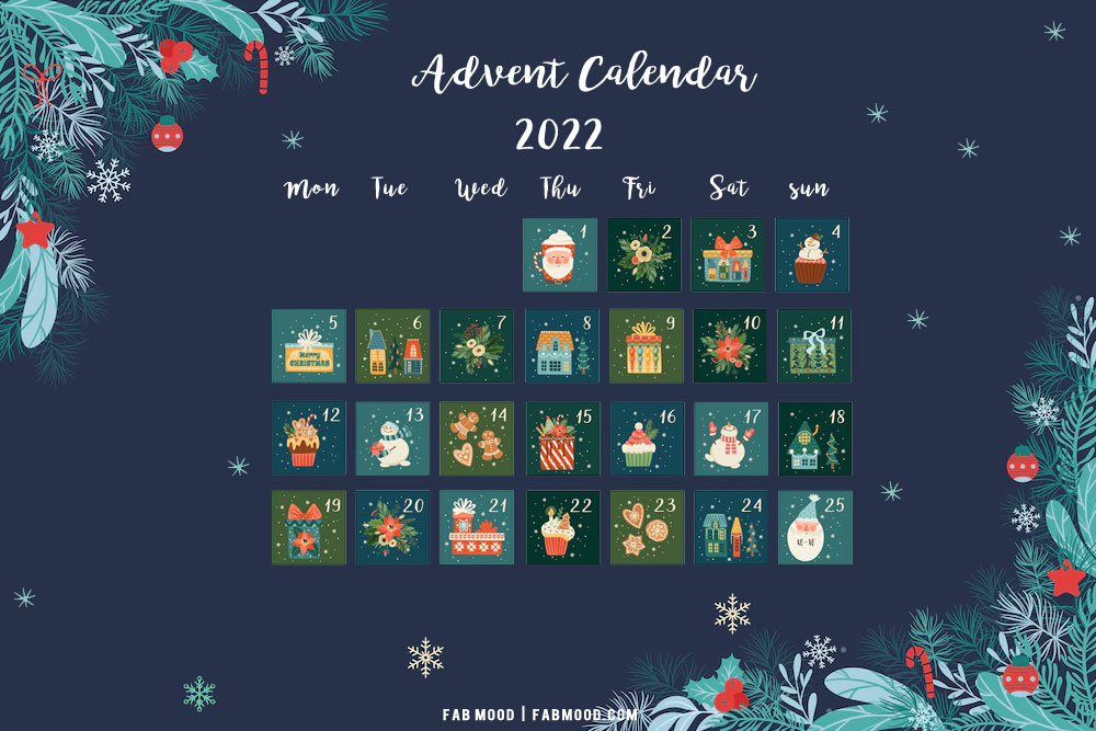 10+ Christmas Calendar Wallpapers : For Desktop & Tablet