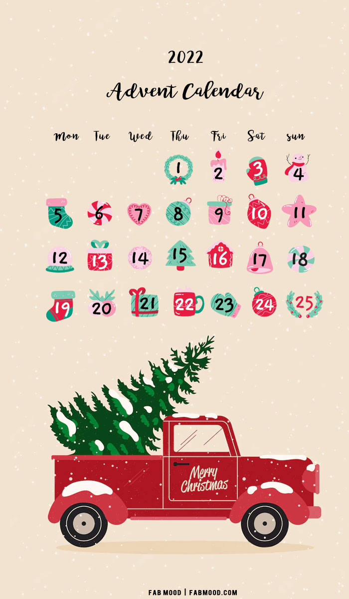 10+ Christmas Calendar Wallpapers : Truck Carries Christmas Tree