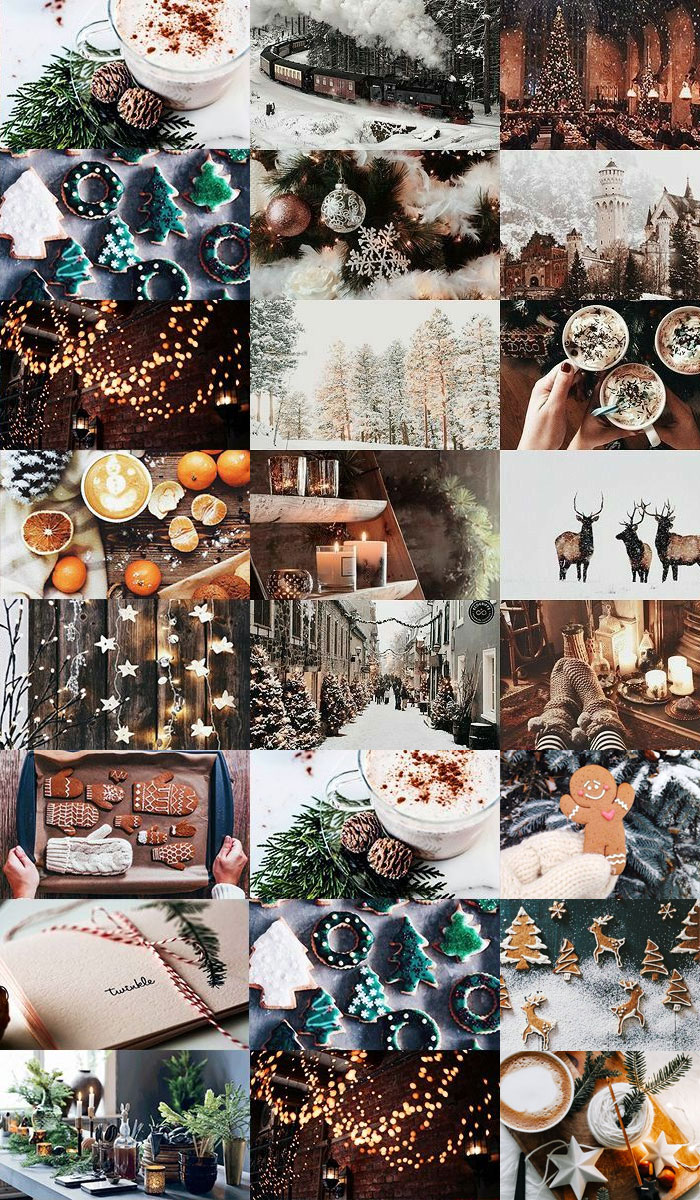 winter wonderland collage, christmas collage, winter collage, neutral christmas collage, neutral winter collage