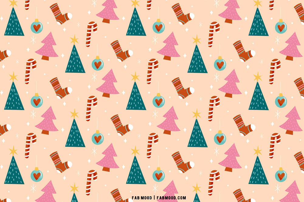 30+ Christmas Aesthetic Wallpapers : Pink Background for Laptop & PC
