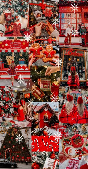 20+ Christmas Collage Aesthetic Ideas : Red Christmas Collage 1 - Fab ...