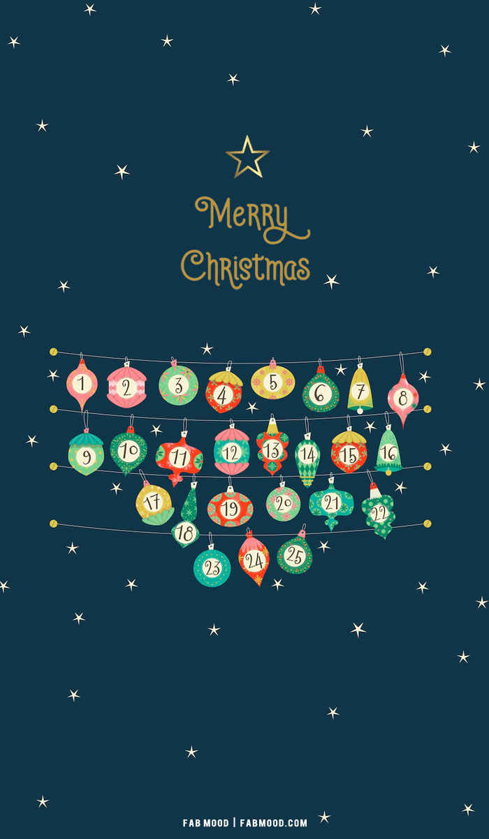 10+ Christmas Calendar Wallpapers : Bauble Advent Calendar For Phone