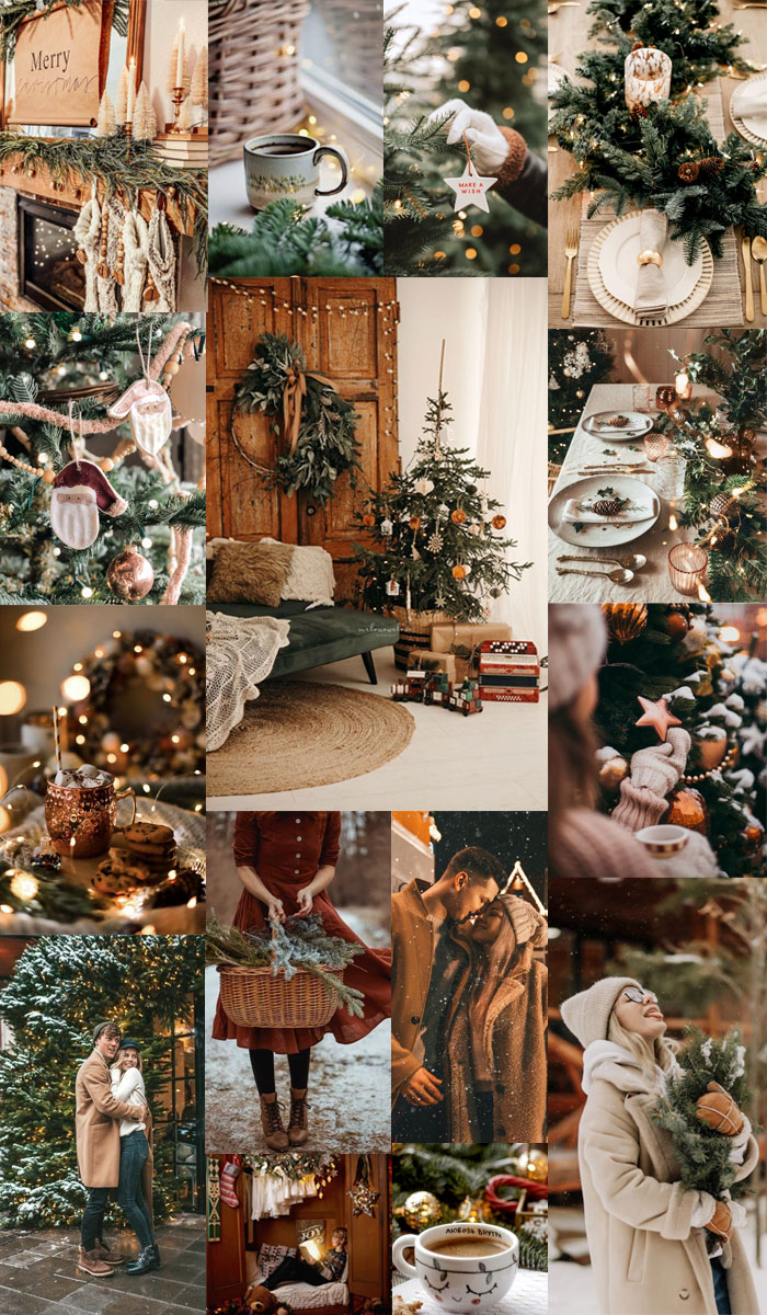20+ Christmas Collage Aesthetic Ideas : Rustic Elegant Theme