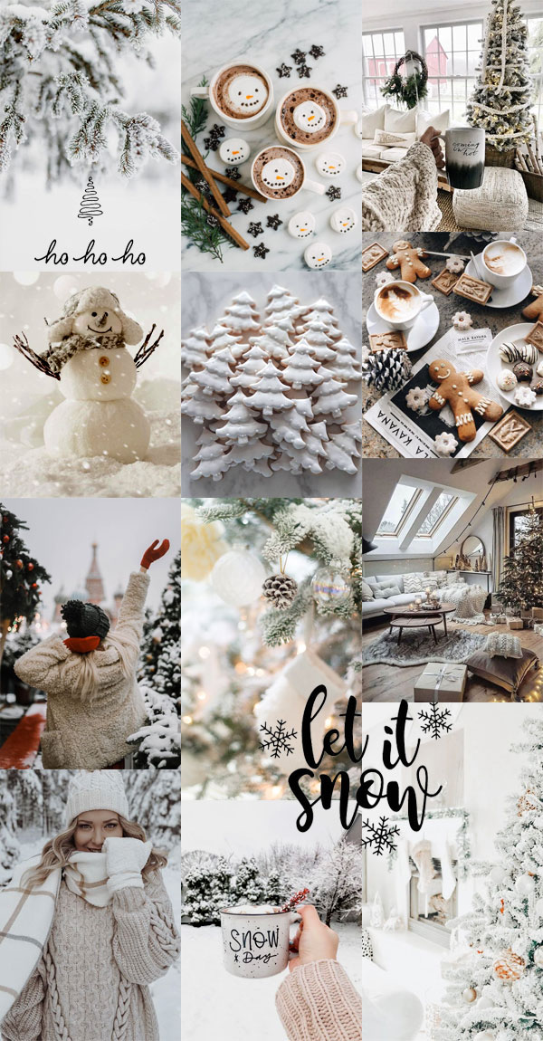20+ Christmas Collage Aesthetic Ideas : White Christmas Collage