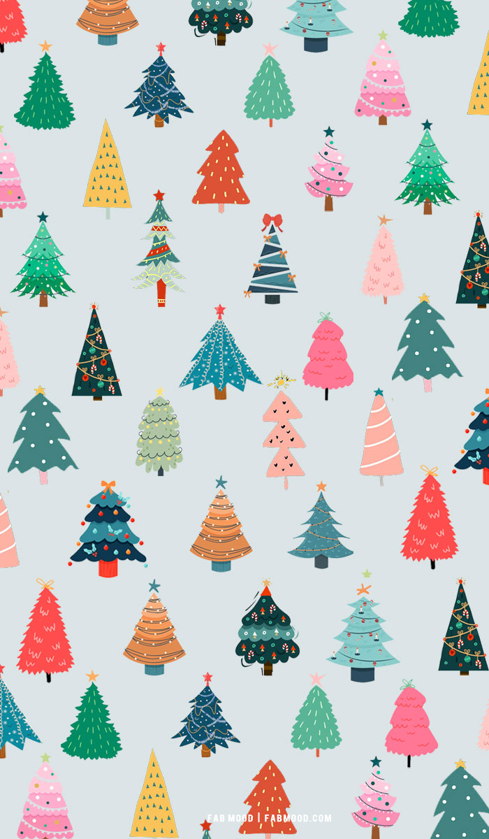 30+ Christmas Aesthetic Wallpapers : Variety Christmas Tree Wallpaper for Phone