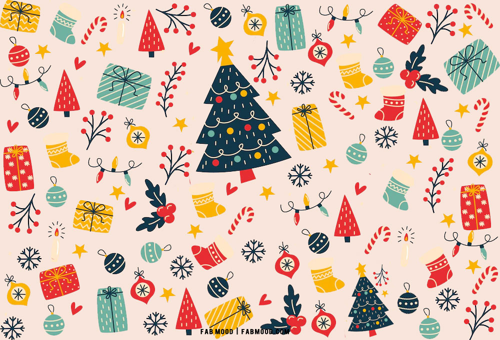 30+ Christmas Aesthetic Wallpapers : Pink Background for PC & Laptop