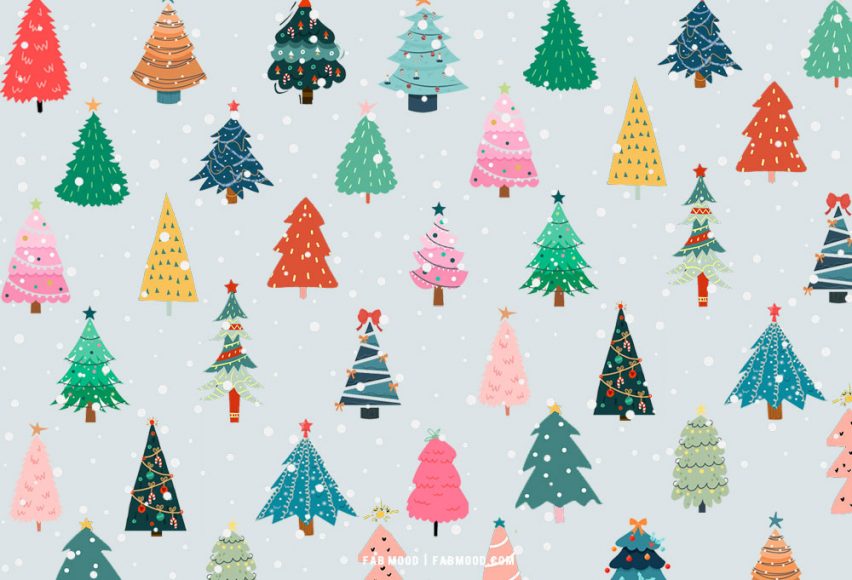 30+ Christmas Aesthetic Wallpapers : Variety Christmas Tree Wallpaper ...