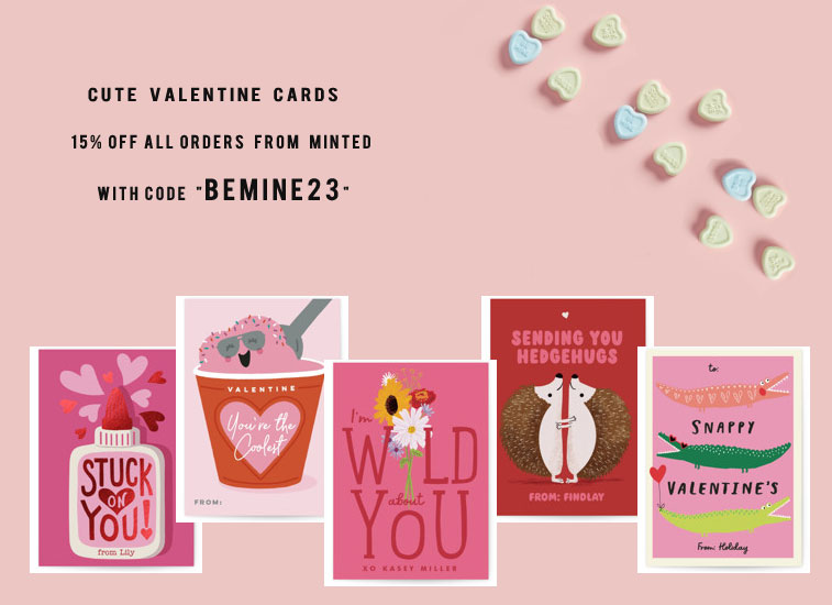 minted cards, valentines cards