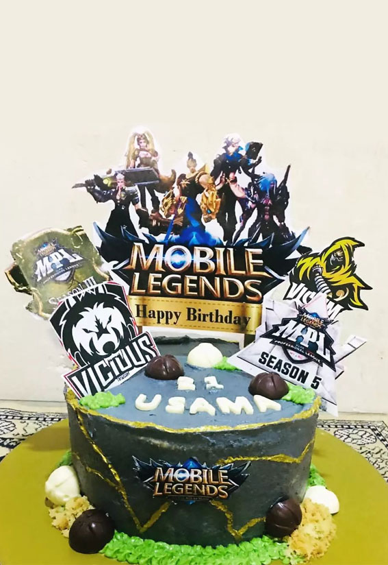 mobile legends gaming cake, gaming theme cake, sweet 16 birthday cake, 16 birthday cake ideas, 16 birthday cake ideas for a boy, boy birthday cake, 16 birthday cakes