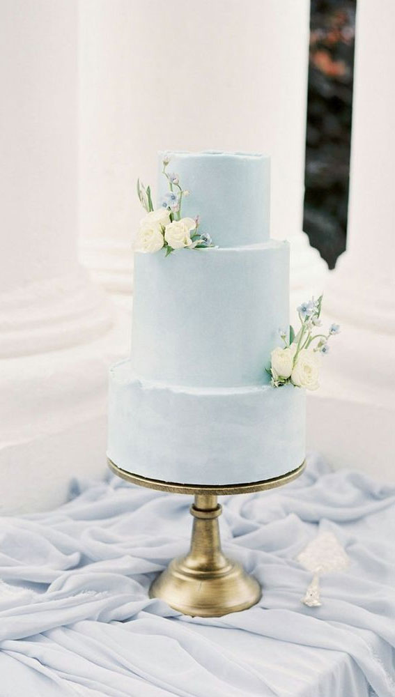 blue wedding cake, wedding cake ideas, something blue wedding cake
