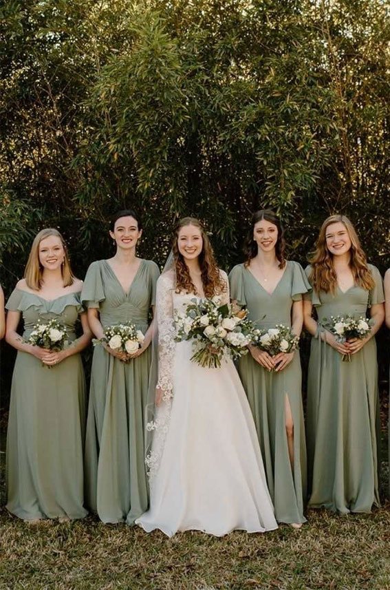 sage green wedding, sage green bridesmaid dress, sage bridesmaid, sage green wedding ideas