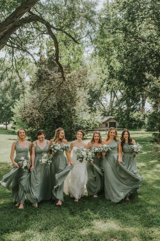 sage green wedding, sage green bridesmaid dress, sage bridesmaid, sage green wedding ideas