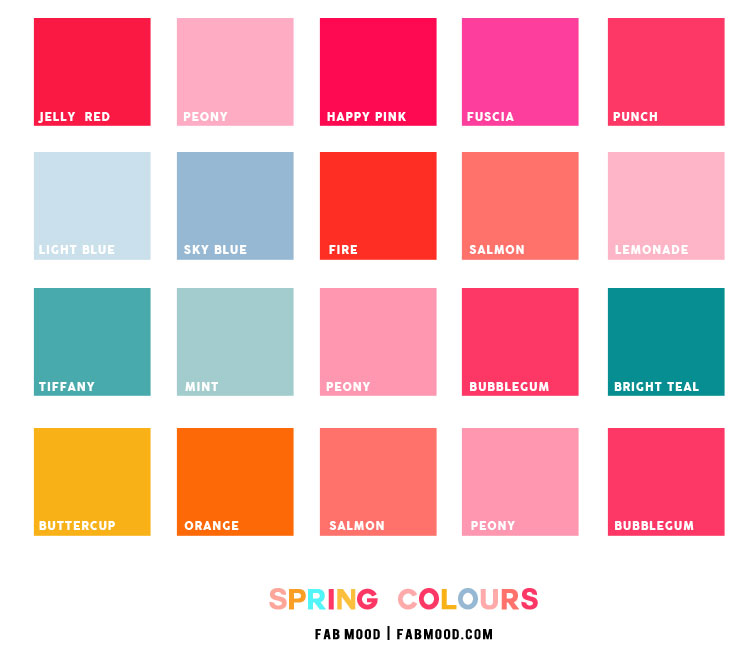 4 Best Spring Colour Palettes ― Spring Colours
