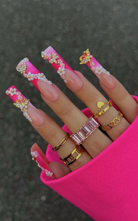 spring nails, spring nail colors, classy spring nail designs, floral nails, pastel nails, spring nails 2023