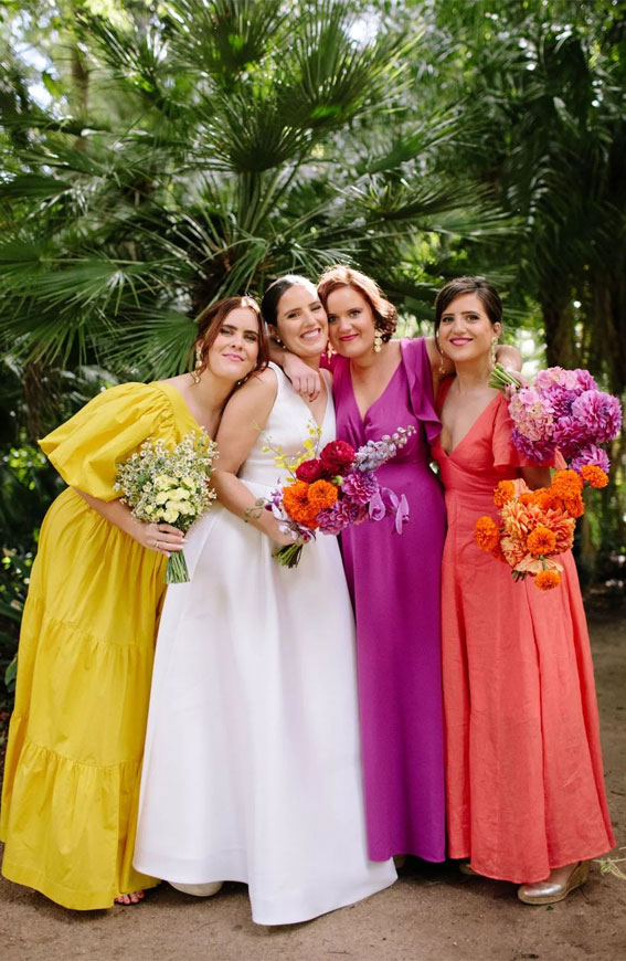 viva magenta bridesmaid dress, hot pink bridesmaid dress, mix and match bridesmaid dresses, viva magenta dresses