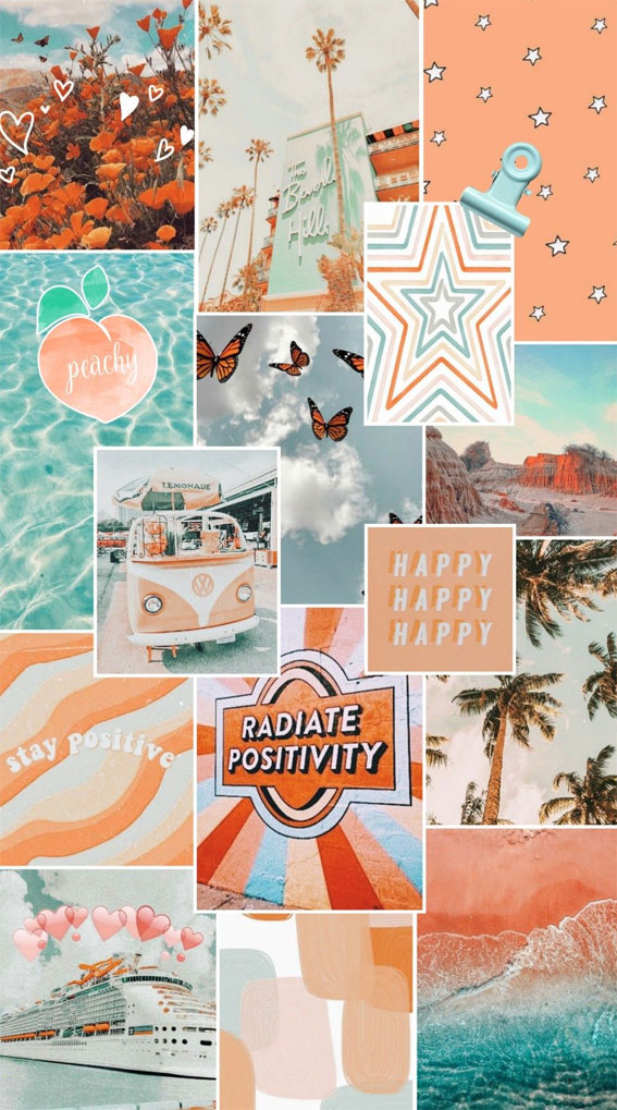 50+ Summer Mood Board Wallpapers : Peachy Summer Collage