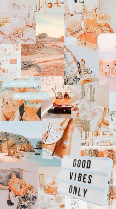 50+ Summer Mood Board Wallpapers : Soft Peach Good Vibes Only 1 - Fab ...